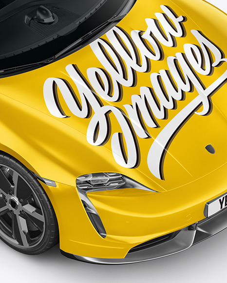 Electric Sport Car Mockup   Top HalfSide View (High Angle Shot) PSD #6