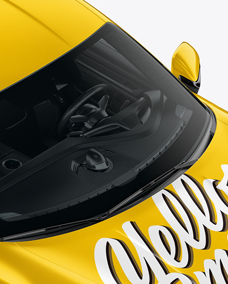 Electric Sport Car Mockup   Top HalfSide View (High Angle Shot) PSD #7