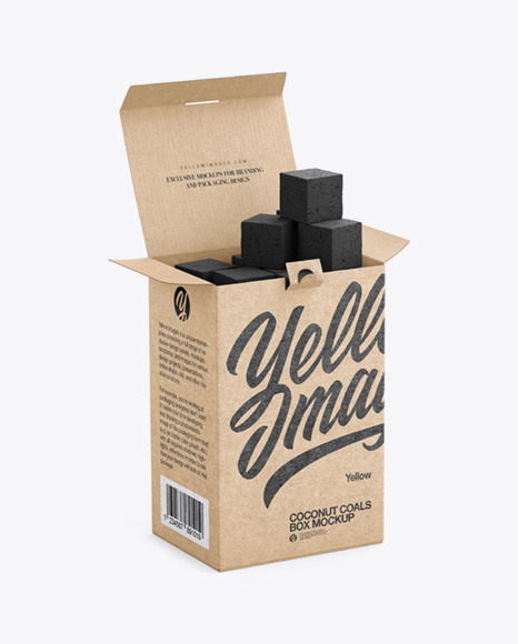 Download Kraft Box With Coconut Coals Mockup In Box Mockups On Yellow Images Object Mockups Yellowimages Mockups