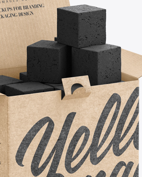 Download Kraft Box With Coconut Coals Mockup In Box Mockups On Yellow Images Object Mockups Yellowimages Mockups