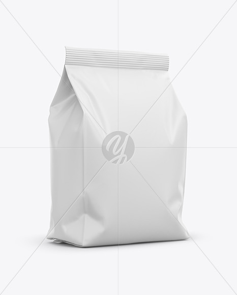 Download Glossy Metallic Food Bag Mockup Half Side View In Bag Sack Mockups On Yellow Images Object Mockups Yellowimages Mockups