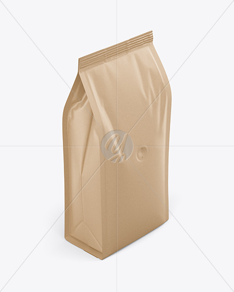 Download Kraft Coffee Bag Mockup Half Side View In Bag Sack Mockups On Yellow Images Object Mockups PSD Mockup Templates