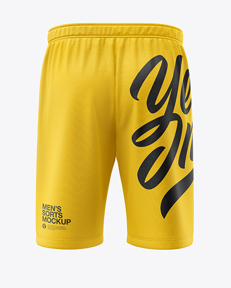 Men S Shorts Mockup In Apparel Mockups On Yellow Images Object Mockups