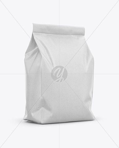 Download Kraft Food Bag Mockup Front View In Bag Sack Mockups On Yellow Images Object Mockups