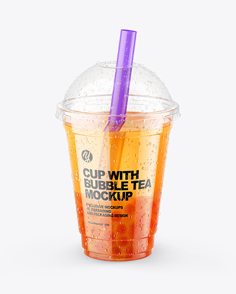 Fruit Bubble Tea Cup Mockup