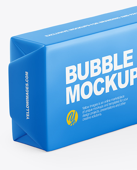 Download Chewing Bubble Gum Pads Matte Packaging Mockup Half Side View In Box Mockups On Yellow Images Object Mockups