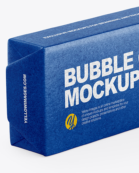 Download Chewing Bubble Gum Pads Kraft Packaging Mockup Half Side View In Box Mockups On Yellow Images Object Mockups PSD Mockup Templates