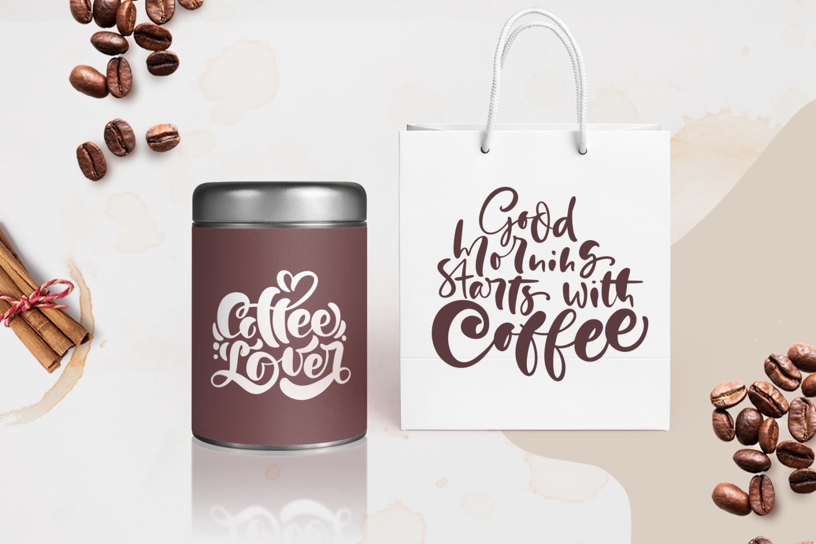 Download Coffee Time Svg In Lettering On Yellow Images Creative Store