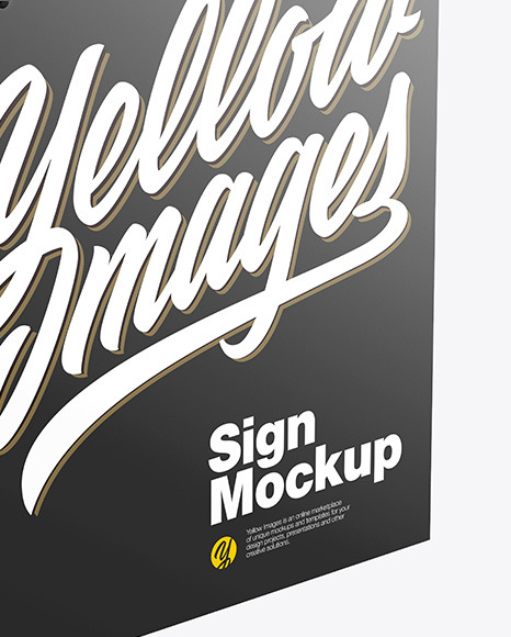 Sign w Metallic Chain Mockup PSD #1