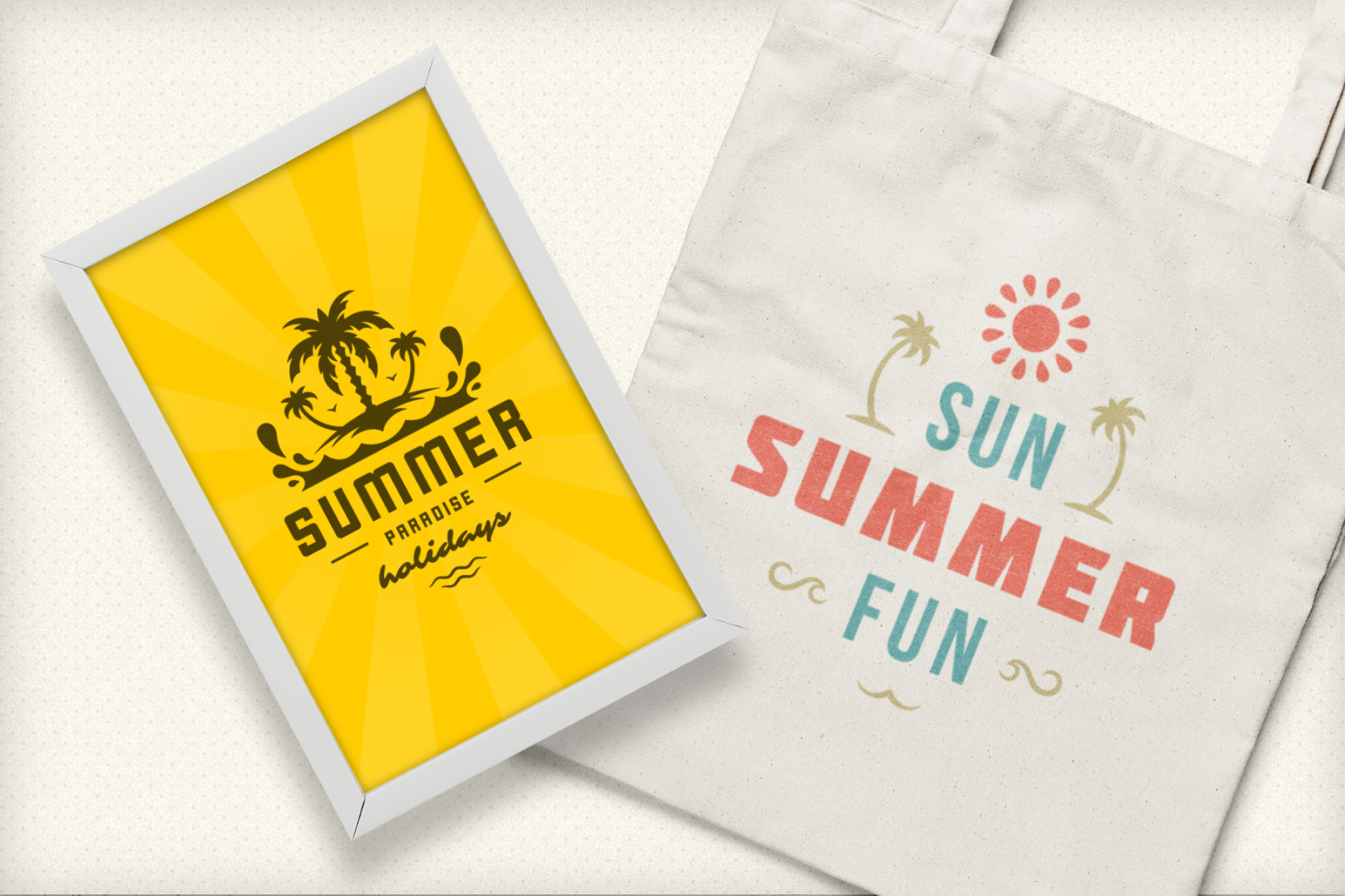 Download Summer Holidays Emblems Badges In Design Elements On Yellow Images Creative Store