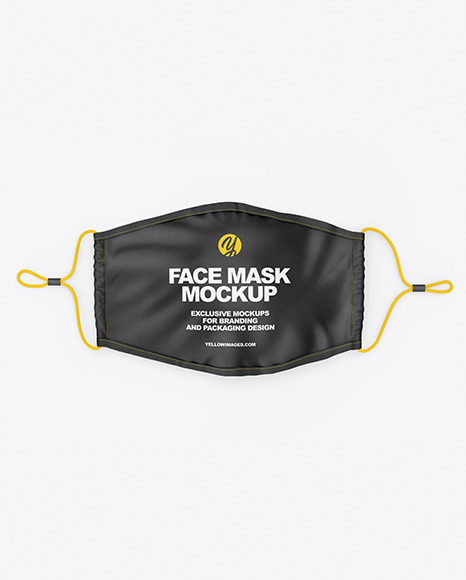 Face Mask Mockup In Apparel Mockups On Yellow Images Object Mockups