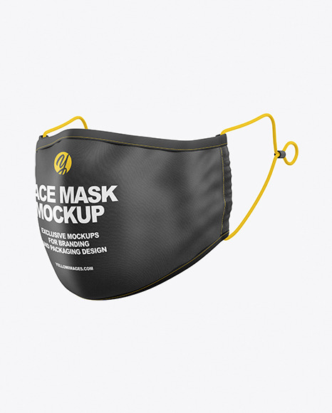 Face Mask Mockup In Apparel Mockups On Yellow Images Object Mockups