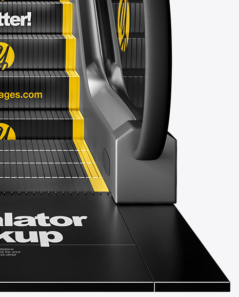 Download Escalator Mockup - Front View in Indoor Advertising ...