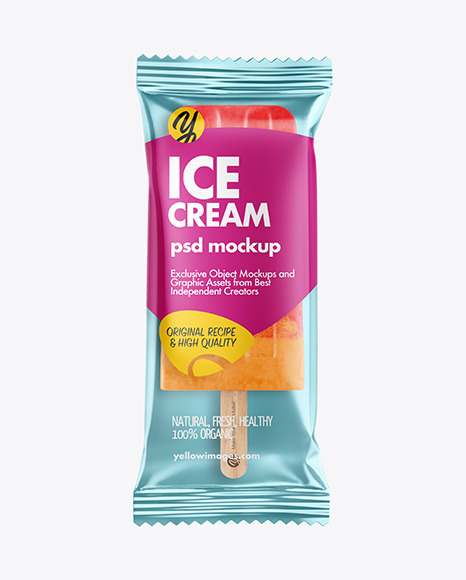 Download Fruit Ice Lolly Mockup In Flow Pack Mockups On Yellow Images Object Mockups Yellowimages Mockups