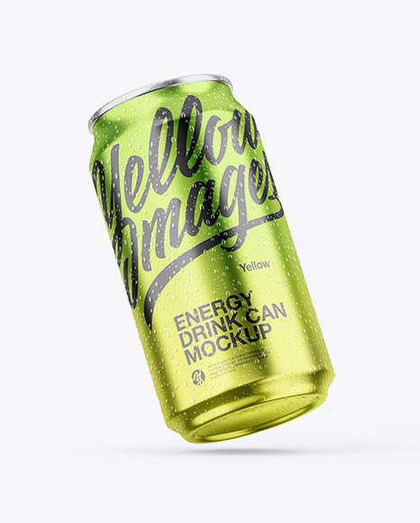 Glossy Metallic Can Mockup