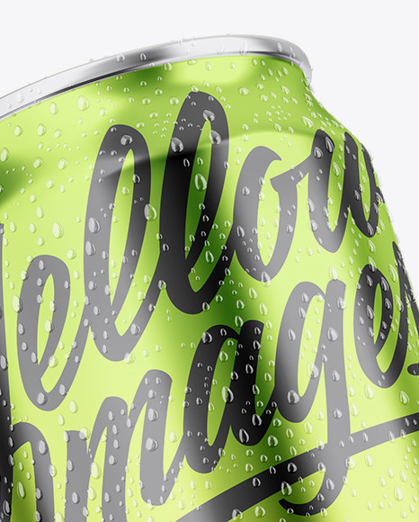 Glossy Metallic Can Mockup PSD #6