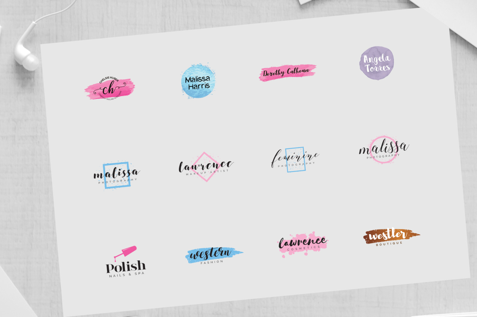 Download Ladypower Feminine Branding Logo Pack In Logo Templates On Yellow Images Creative Store