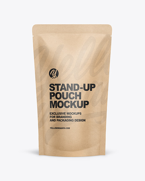 Download Kraft Paper Stand Up Pouch Mockup In Pouch Mockups On Yellow Images Object Mockups Yellowimages Mockups