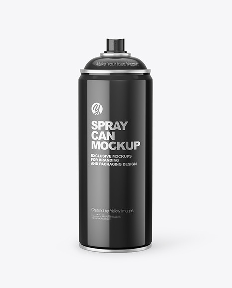 Download Glossy Spray Can Mockup In Can Mockups On Yellow Images Object Mockups