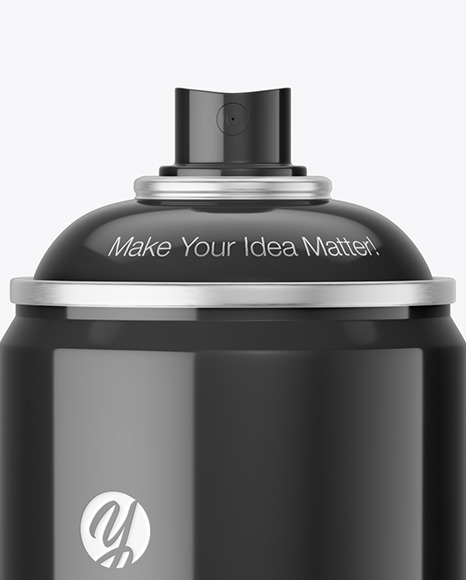 Glossy Spray Can Mockup In Can Mockups On Yellow Images Object Mockups