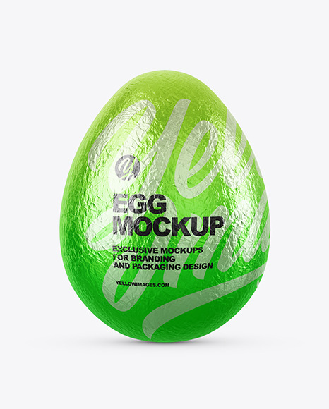 Download Egg In Metallic Foil Mockup In Packaging Mockups On Yellow Images Object Mockups PSD Mockup Templates