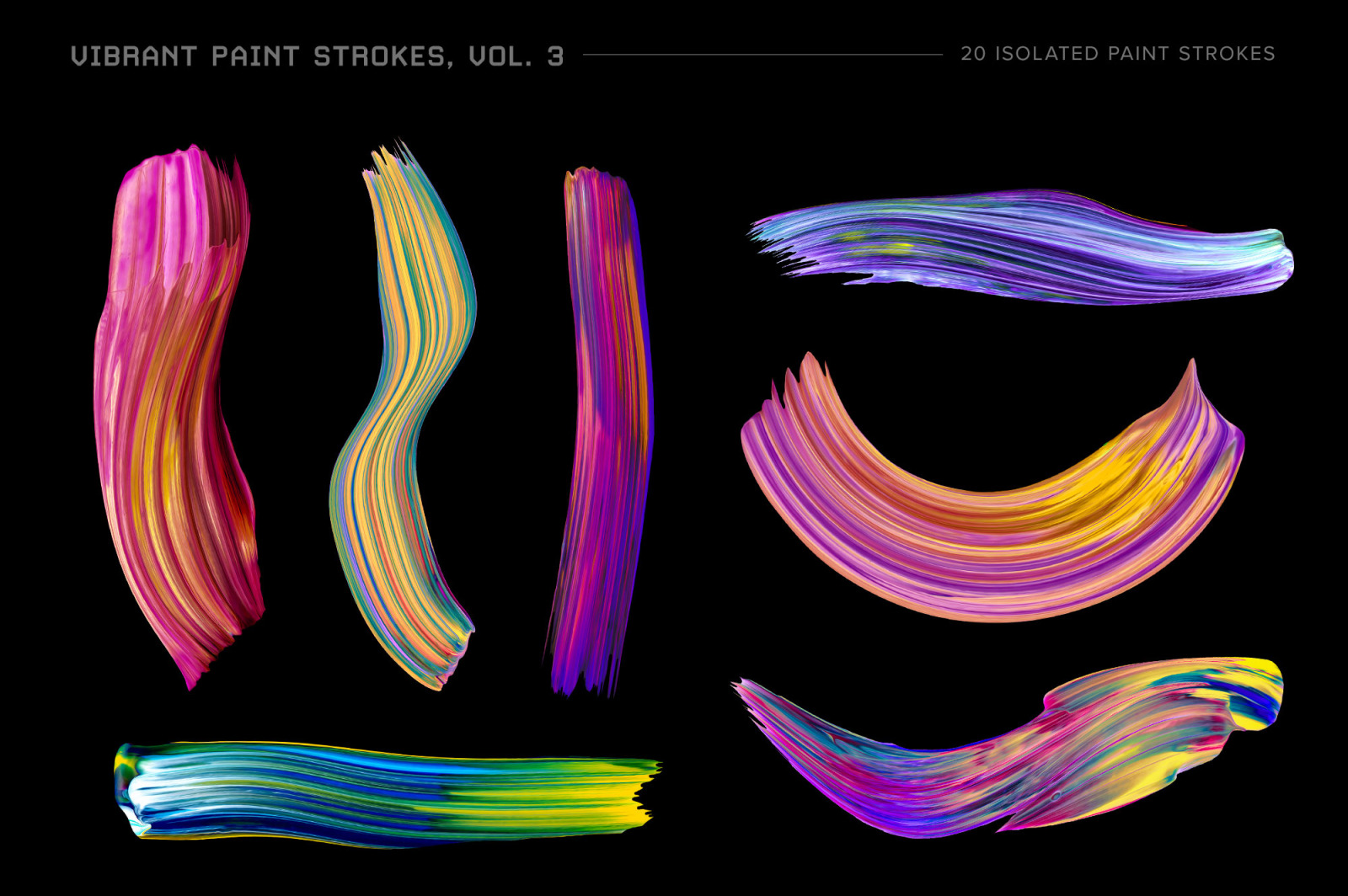 Vibrant Paint Strokes, Vol. 3 on Yellow Images Creative Store