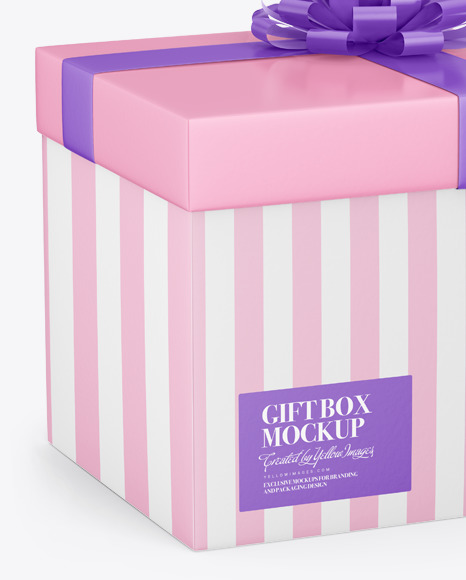 Download Matte Gift Box Mockup In Box Mockups On Yellow Images Object Mockups