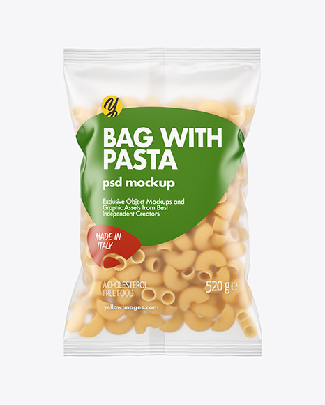 Download Matte Plastic Bag With Pipe Rigate Pasta Mockup In Bag Sack Mockups On Yellow Images Object Mockups PSD Mockup Templates