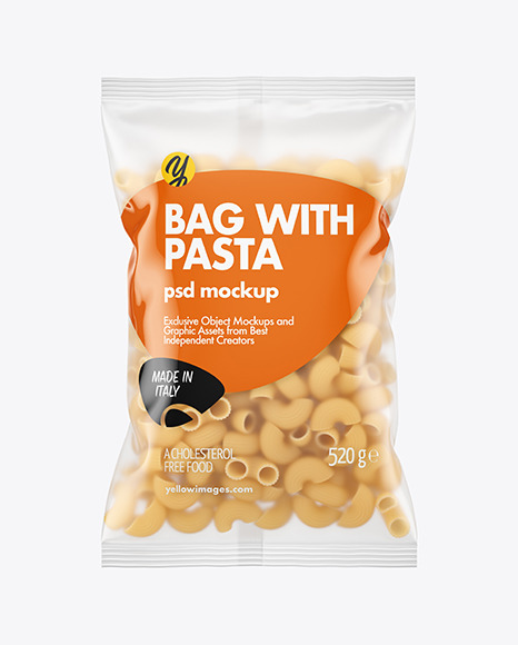 Download Matte Plastic Bag With Pipe Rigate Pasta Mockup In Bag Sack Mockups On Yellow Images Object Mockups PSD Mockup Templates