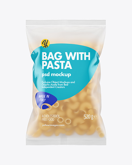 Download Frosted Plastic Bag With Pipe Rigate Pasta Mockup In Bag Sack Mockups On Yellow Images Object Mockups