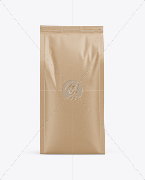 Download Kraft Coffee Bag Mockup Front View In Bag Sack Mockups On Yellow Images Object Mockups