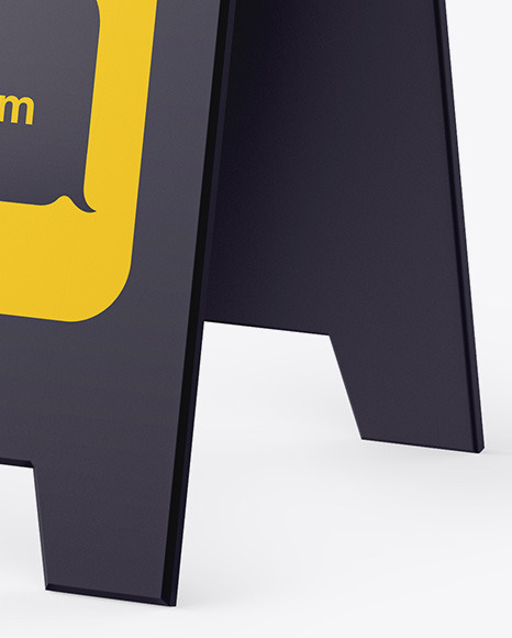 Pavement Sign Outdoor Advertising   Half Side View PSD #1