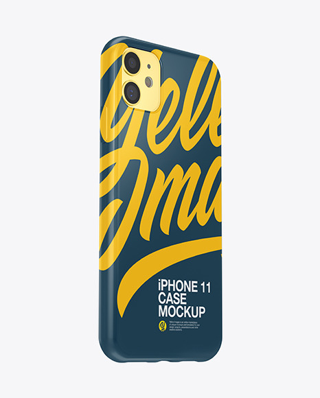 Iphone 11 Case Mockup In Device Mockups On Yellow Images Object Mockups