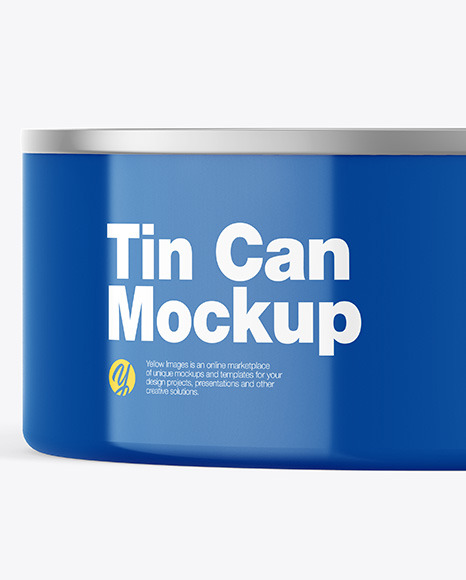 Download Glossy Tin Can W Metallic Cap Mockup In Can Mockups On Yellow Images Object Mockups PSD Mockup Templates