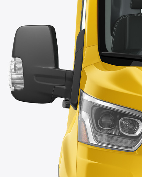 HQ Panel Van Mockup Front View PSD #5