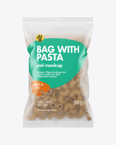 Whole Wheat Pipe Rigate Pasta Frosted Bag Mockup PSD #2
