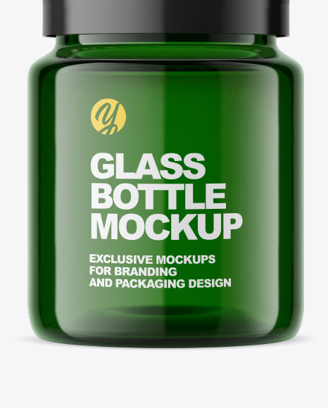 Green Bottle Mockup PSD #1
