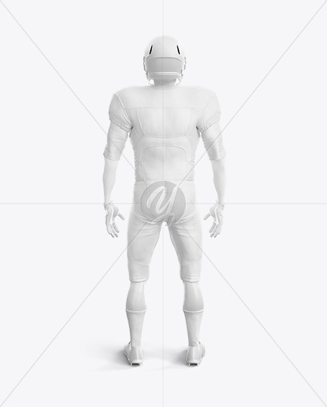 Download American Football Kit Mockup with Mannequin - Back View in ...