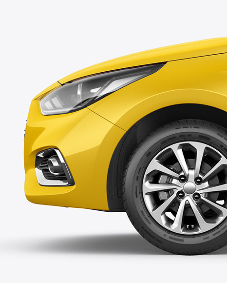 Download Free Compact Sedan Mockup Side View In Vehicle Mockups On Yellow PSD Mockups