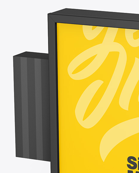 Square Signboard Mockup PSD #4