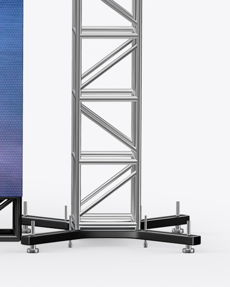 Download Stage Video Wall Mockup Front View In Outdoor Advertising Mockups On Yellow Images Object Mockups PSD Mockup Templates