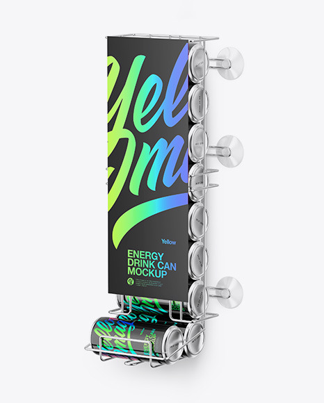 Dispenser w  Glossy Cans Mockup PSD #1