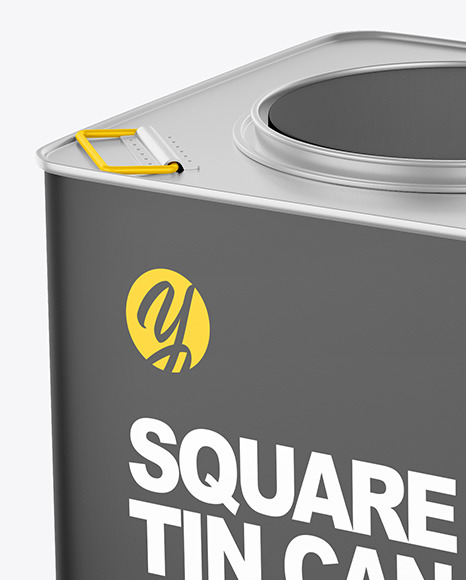 Matte Square Tin Can Mockup PSD #1