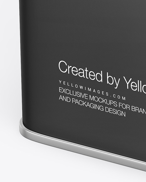 Download Matte Square Tin Can Mockup In Can Mockups On Yellow Images Object Mockups PSD Mockup Templates