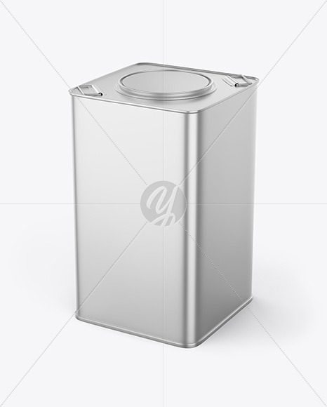 Metallic Square Tin Can Mockup - Free Download Images High Quality PNG, JPG