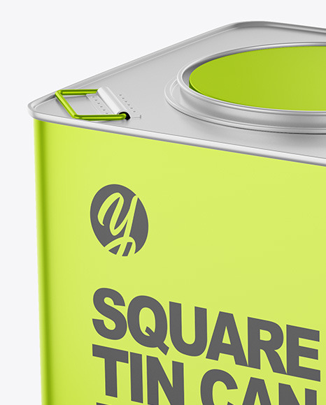 Download Metallic Square Tin Can Mockup In Can Mockups On Yellow Images Object Mockups PSD Mockup Templates