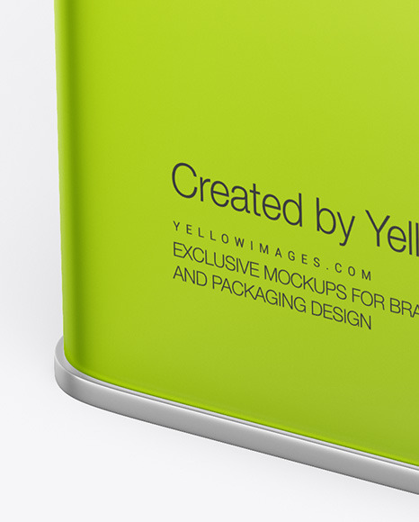 Metallic Square Tin Can Mockup In Can Mockups On Yellow Images Object Mockups