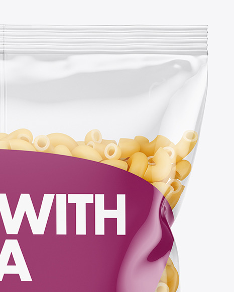 Download Plastic Bag With Chifferini Pasta Mockup In Bag Sack Mockups On Yellow Images Object Mockups PSD Mockup Templates