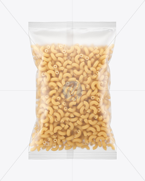 Matte Plastic Bag With Chifferini Pasta Mockup In Bag Sack Mockups On Yellow Images Object Mockups