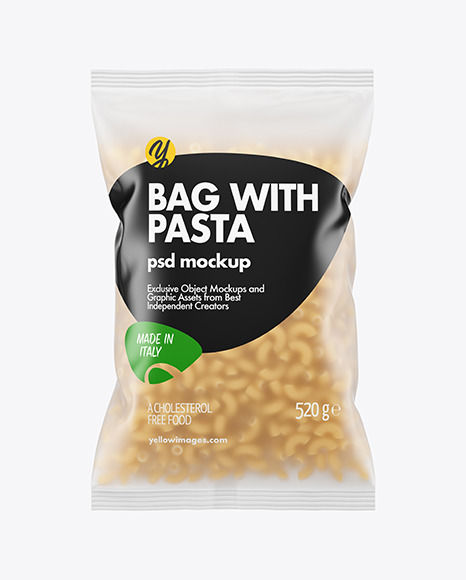 Frosted Plastic Bag With Chifferini Pasta Mockup PSD #2